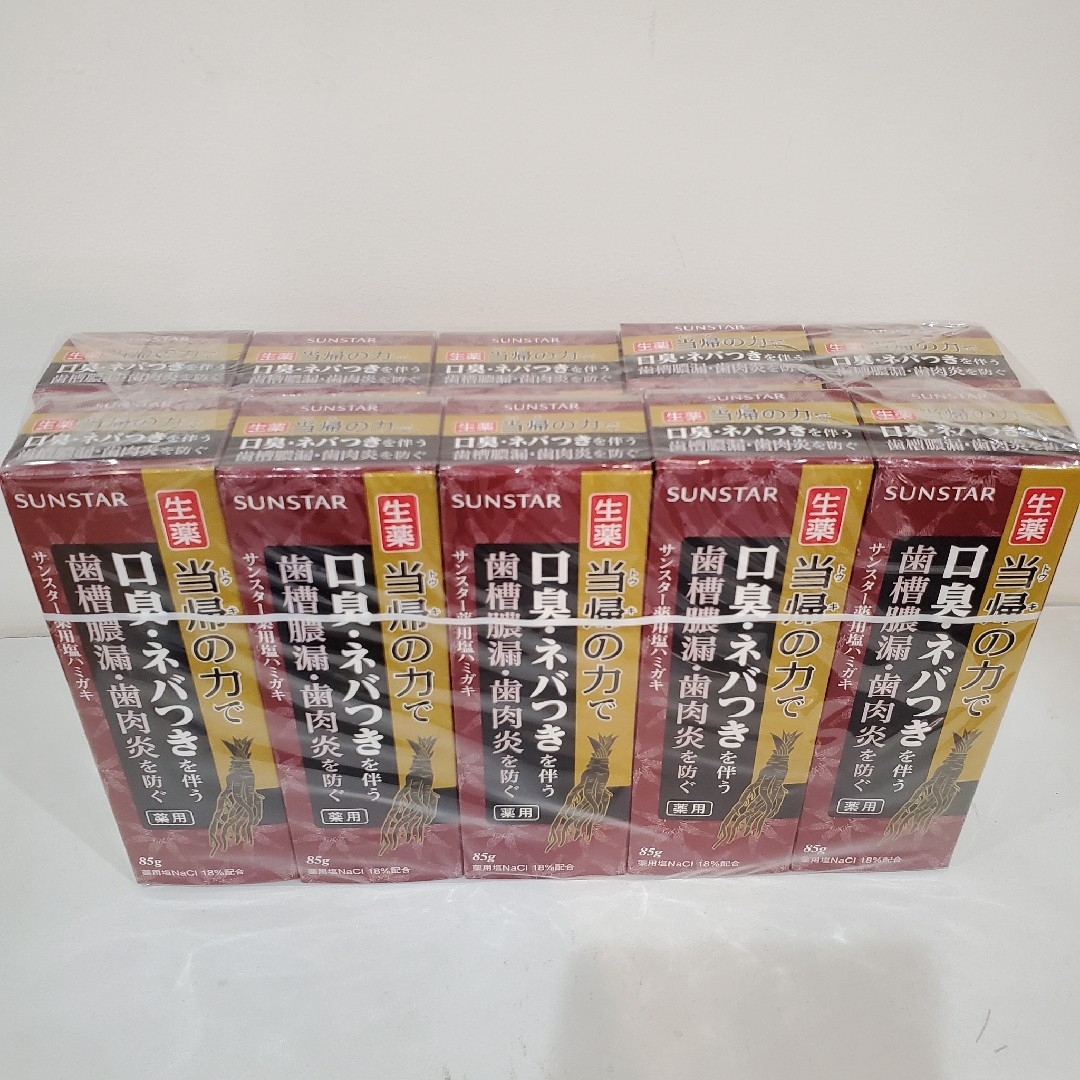 生薬　当帰の力　85g×10本セット　SUNSTAR 薬用塩歯磨き