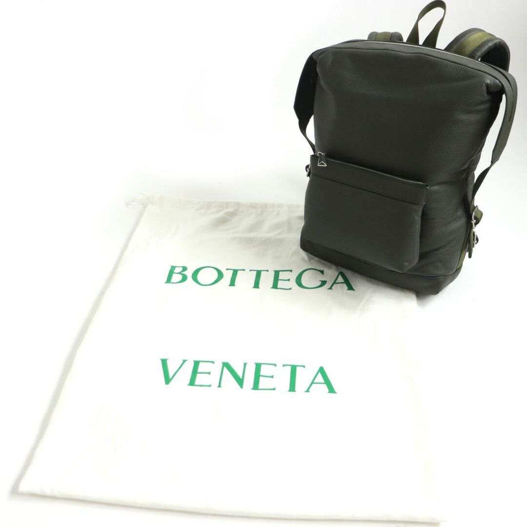 未使用品▼BOTTEGA VENETA ボッテガヴェネタ 658066 ディアスキン レザー バックパック/リュックサック カーキ 伊製 メンズ 保存袋付き