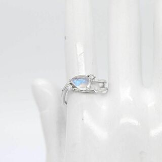 美品 ウォーターオパール ダイヤモンド K18WG リング 指輪 A01912