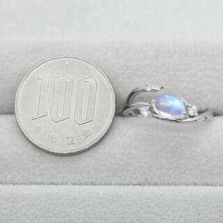 美品 ウォーターオパール ダイヤモンド K18WG リング 指輪 A01912