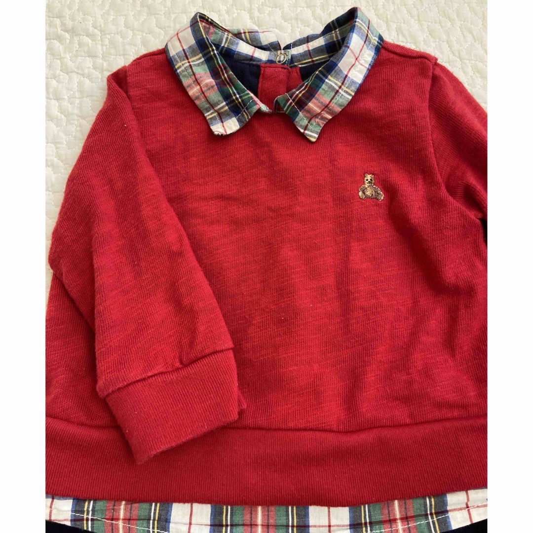 GAP(ギャップ)の美品☆ GAP 重ね着風カバーオール キッズ/ベビー/マタニティのベビー服(~85cm)(カバーオール)の商品写真