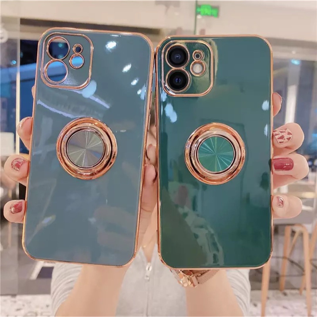 人気 リング iPhoneケース iPhone12promax パープル 安いの通販 by N