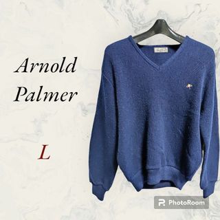 アーノルドパーマー(Arnold Palmer)の【美品】Arnold Palmer ネイビー長袖 セーター Lサイズ(ニット/セーター)