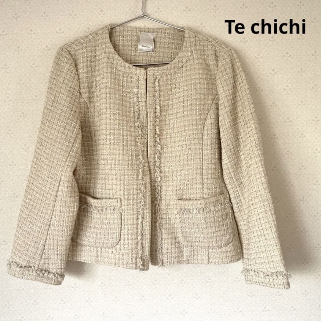 美品　Te chichi テチチ　ジャケット　L ベージュ　ツイード