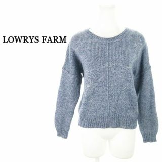 ローリーズファーム(LOWRYS FARM)のローリーズファーム 長袖ニット 厚手 ウール混 M 青 231024AH1R(ニット/セーター)