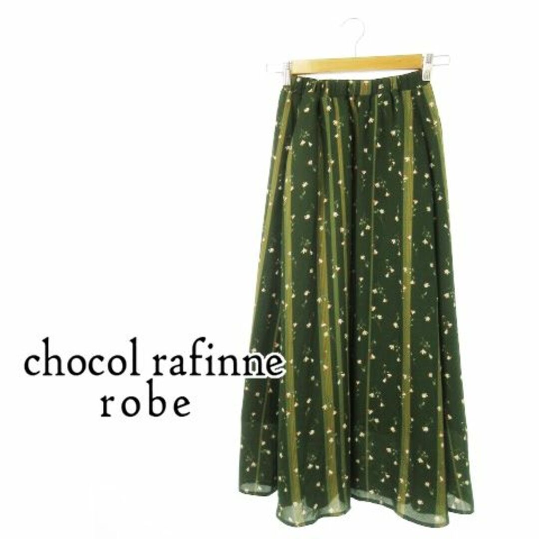 chocol raffine robe(ショコラフィネローブ)のショコラフィネローブ フラワーロングスカート F 緑 231024CK4R レディースのスカート(ロングスカート)の商品写真