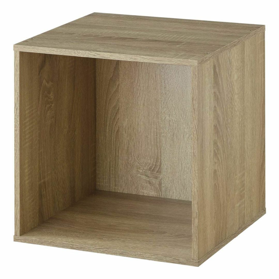 【色: オーク】ぼん家具 オープンタイプ キューブボックス 40×40cm 木製
