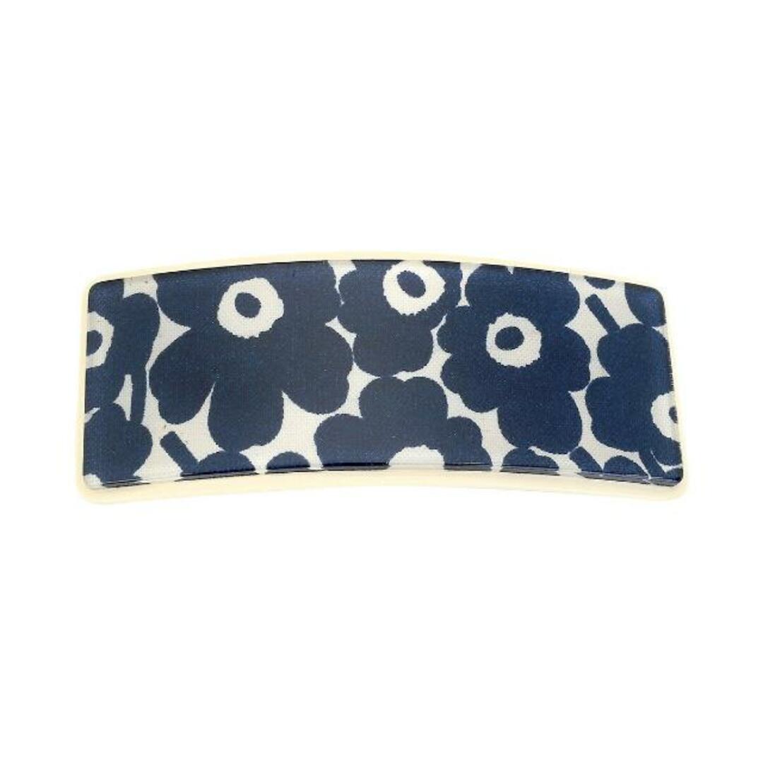 marimekko(マリメッコ)の新品 マリメッコ Marimekko バレッタ ピックイネン ウニッコ ワイドバレッタ ダークブルー/オフホワイト レディースのヘアアクセサリー(バレッタ/ヘアクリップ)の商品写真