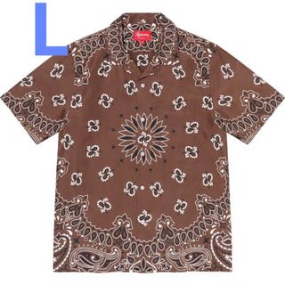 新品 L Supreme Bandana Silk Shirt Brown