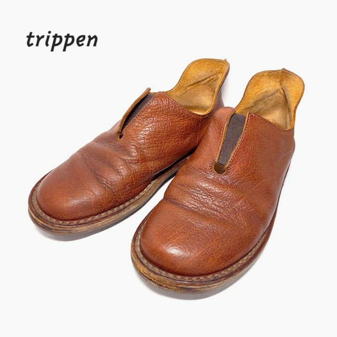 trippen✨トリッペン フロントゴア プレーントゥ レザースリッポンシューズ