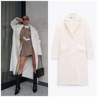 ZARA　ソフトテクスチャー コート　XSサイズ　ベージュ