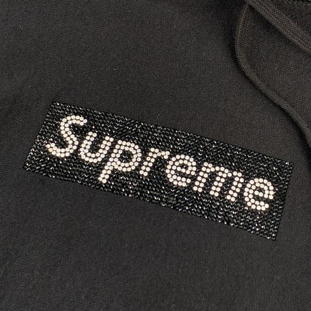 SUPREME シュプリーム 19SS SWAROVSKI Box Logo Hooded Sweatshirt M ブラック 黒 スワロフスキー ボックスロゴ プルオーバー パーカー フーディ 23017069 RS 2