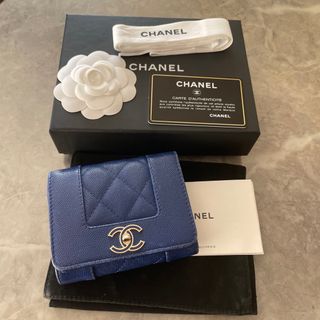 シャネル(CHANEL)のCHANEL ミニウォレット マドモアゼル / ブルー(財布)