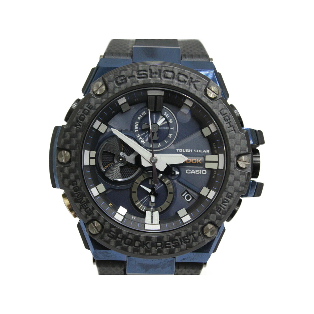 CASIO　カシオ　G-SHOCK　ジーショック　GST-B100XB-2AJF　アナログ　タフソーラー　Bluetooth　ラバー　ブラック　ブルー　メンズ　腕時計松前R56店1分最大セット