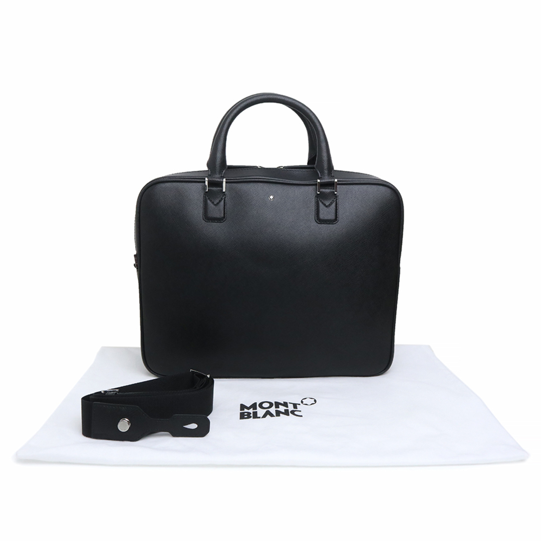 モンブラン サルトリアル ドキュメントケース 2WAY ショルダー ハンドバッグ ビジネスバッグ ブリーフケース 書類鞄 斜め掛け カーフスプリット レザー ブラック 黒 シルバー金具 MB116756 MONTBLANC（未使用　展示品）