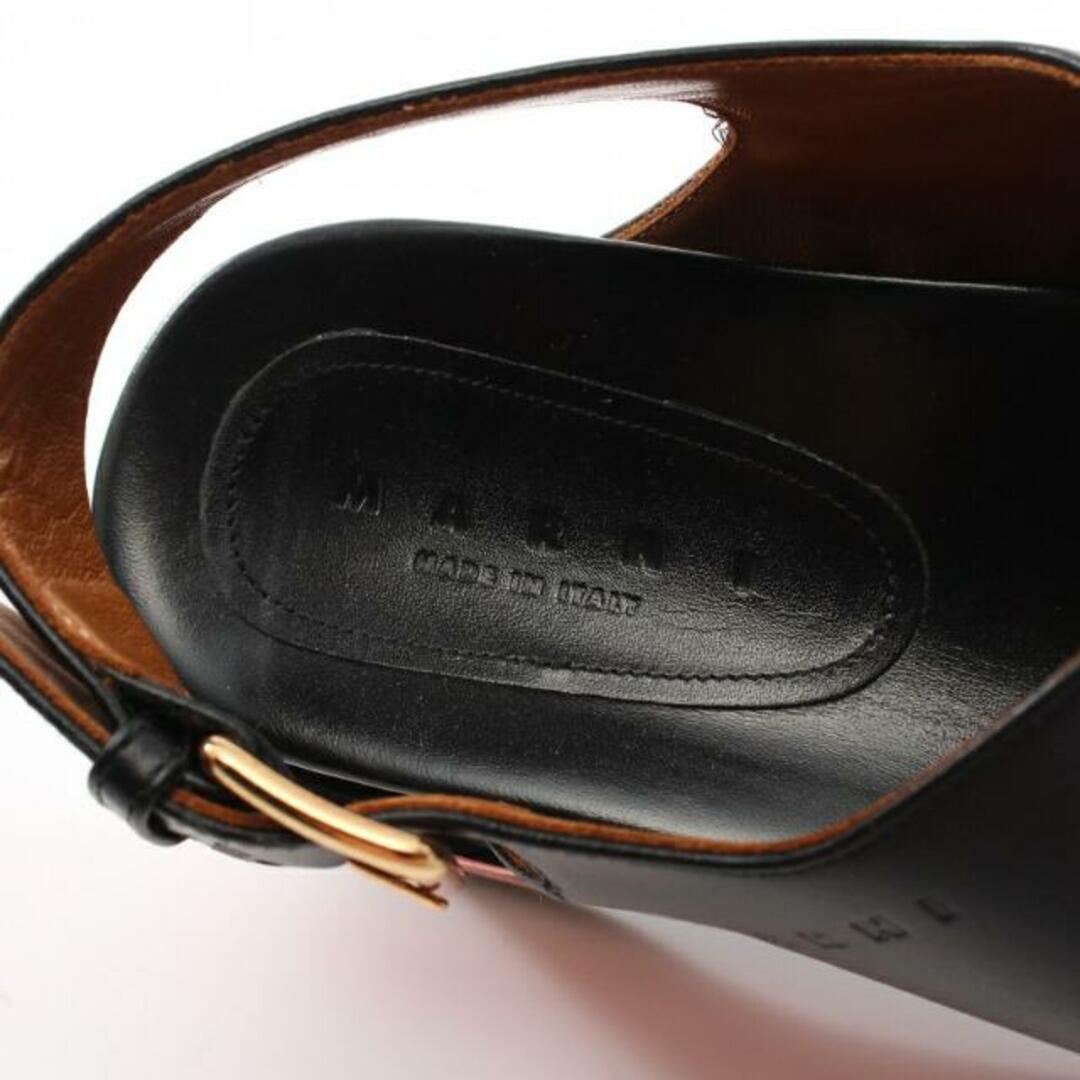 Marni(マルニ)のフスベッド ウェッジ サンダル レザー ブラック マルチカラー レディースの靴/シューズ(サンダル)の商品写真