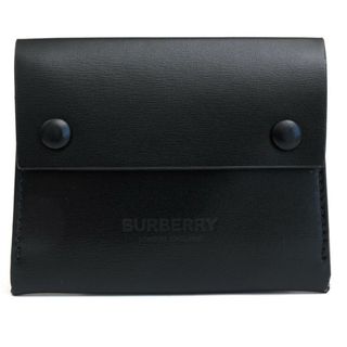 バーバリー(BURBERRY)のバーバリー／BURBERRY 財布 ウォレット メンズ 男性 男性用レザー 革 本革 ブラック 黒  124906A1189 Calfskin Plain Leather Logo Card Holders コンパクトウォレット 小銭入れあり ユニセックス 男女兼用(長財布)