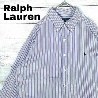 ラルフローレン(Ralph Lauren)の24V 春秋 ラルフローレン ストライプBD長袖シャツ ポニー刺繍メンズ古着(シャツ)