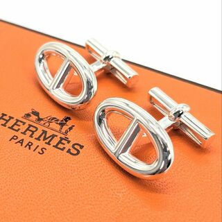 【限定価格】HERMES エルメス カフス クロア ファッションアイテム アクセサリー スーツ ビジネス 小物    シルバー オレンジ メンズ 約26.4g 定番【品】