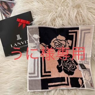 ランバンコレクション(LANVIN COLLECTION)のランバン　バラ柄タオルハンカチ(ハンカチ)