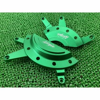 NINJA400 エンジンカバー 左右 緑 社外 2019年式外し:32200021