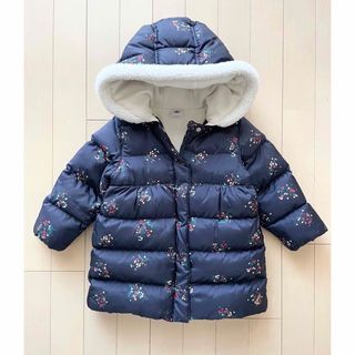 プチバトー(PETIT BATEAU)のPETIT BATEAU 花柄 中綿フードジャケット アウター(24M)(ジャケット/上着)