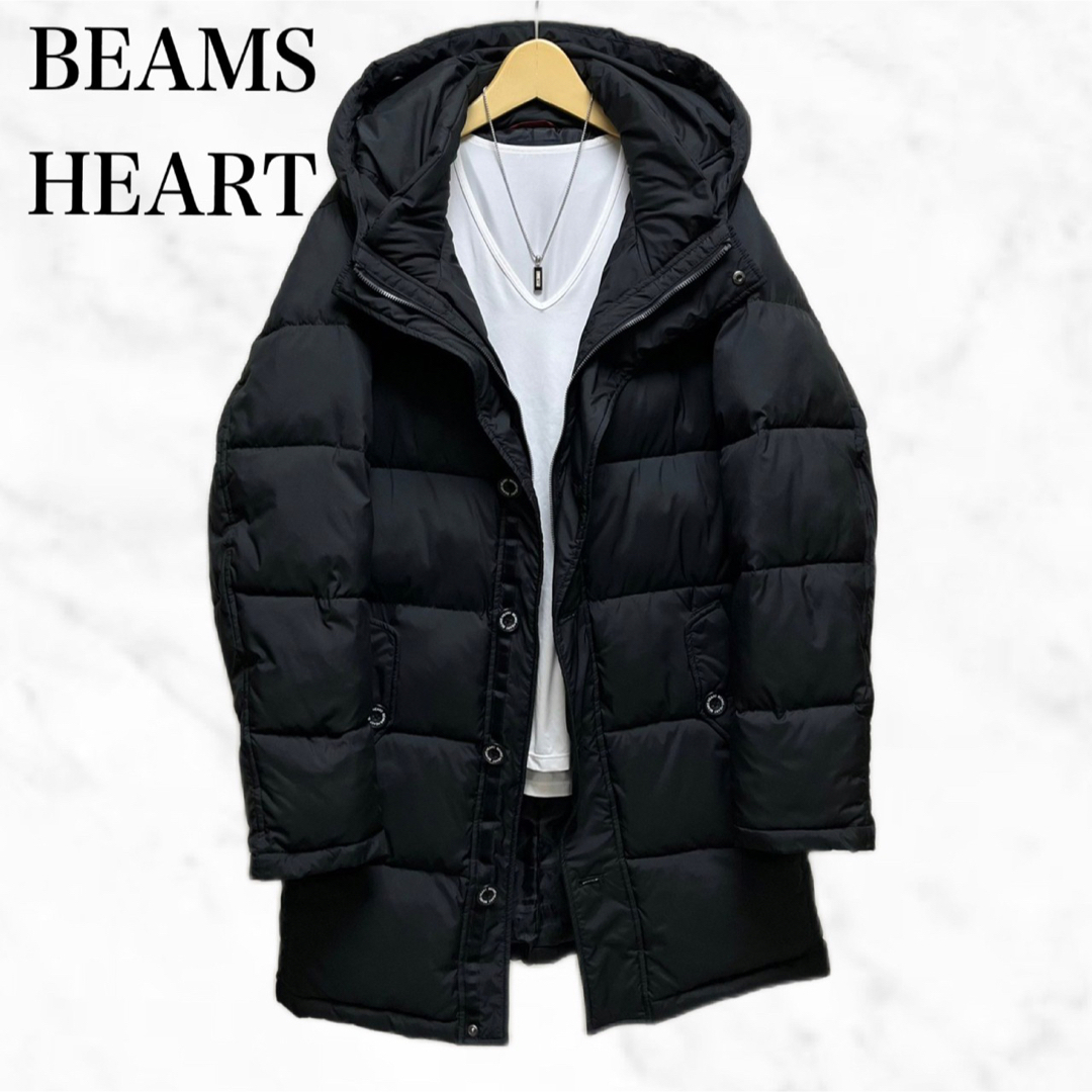 BEAMS HEART ダウンコート　黒　ブラック　アウター　中綿ジャケット