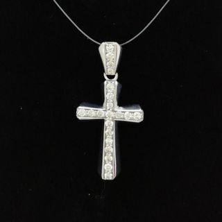 K18WG✝️ダイヤ0.50ct✨ペンダントトップ⚠️ クロスペンダントトップ ...