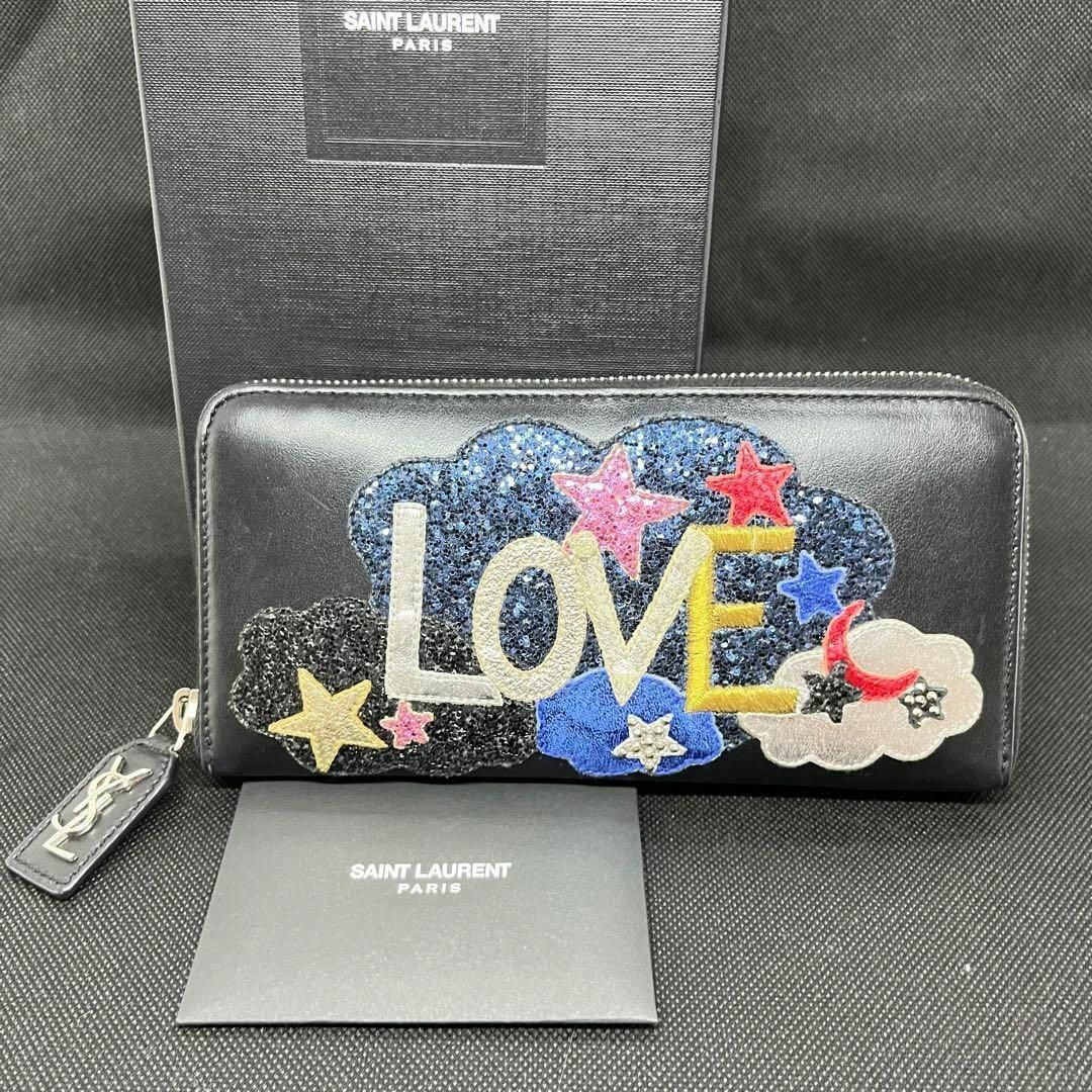 SAINT LAURENT PARIS LOVE 長財布 ラウンドファスナー | フリマアプリ ラクマ