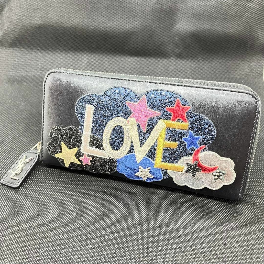 SAINT LAURENT PARIS LOVE 長財布 ラウンドファスナー