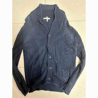 美品 ジャーナルスタンダード カーディガン ショールカラー コンチョボタン 青