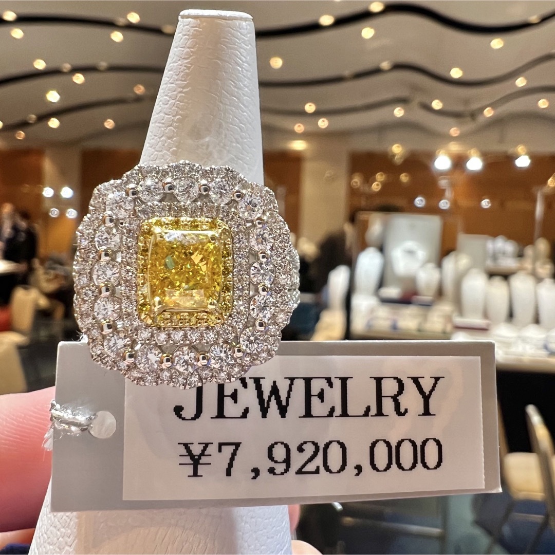 お宝出品☆PTイエローダイヤモンドリングYD:1.017ct D:1.09ct レディースのアクセサリー(リング(指輪))の商品写真