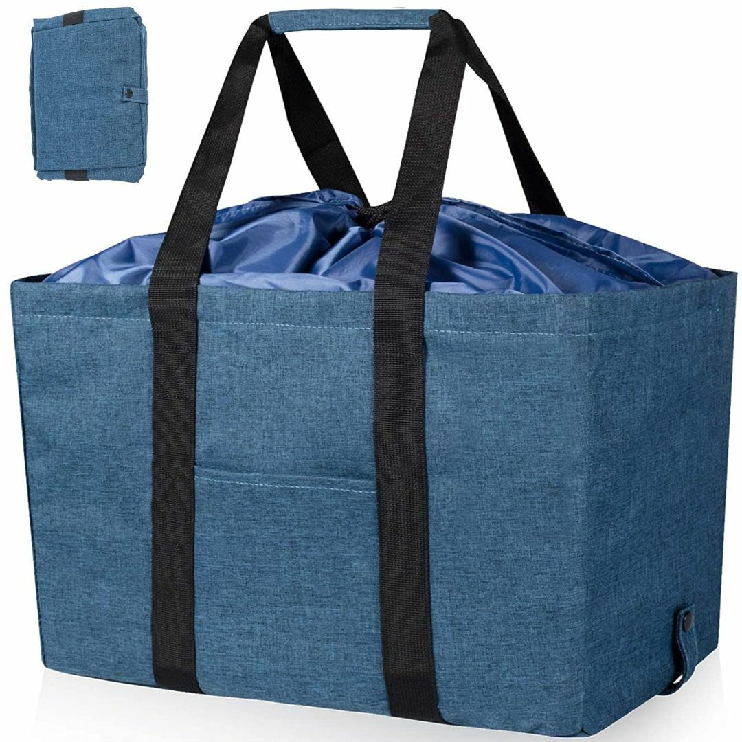 【色: ブルー】[RVSNQ] エコバッグ 折りたたみ式 エコバック 大容量 巾