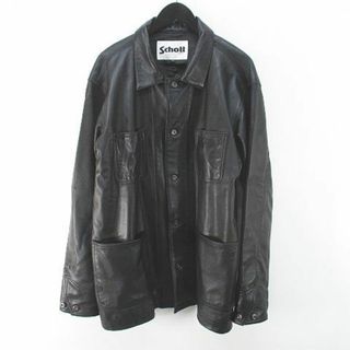 BLACK SIGN エルボーパッチ 馬革 メルトンコート ジャケット 黒 40