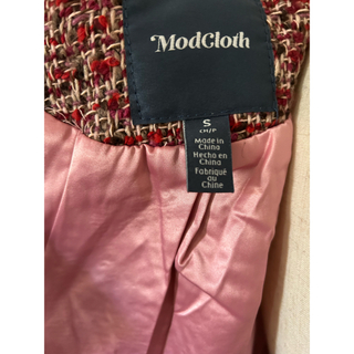 ModCloth - ModCloth モドクロス コート ピンク ツイードの通販 by ...