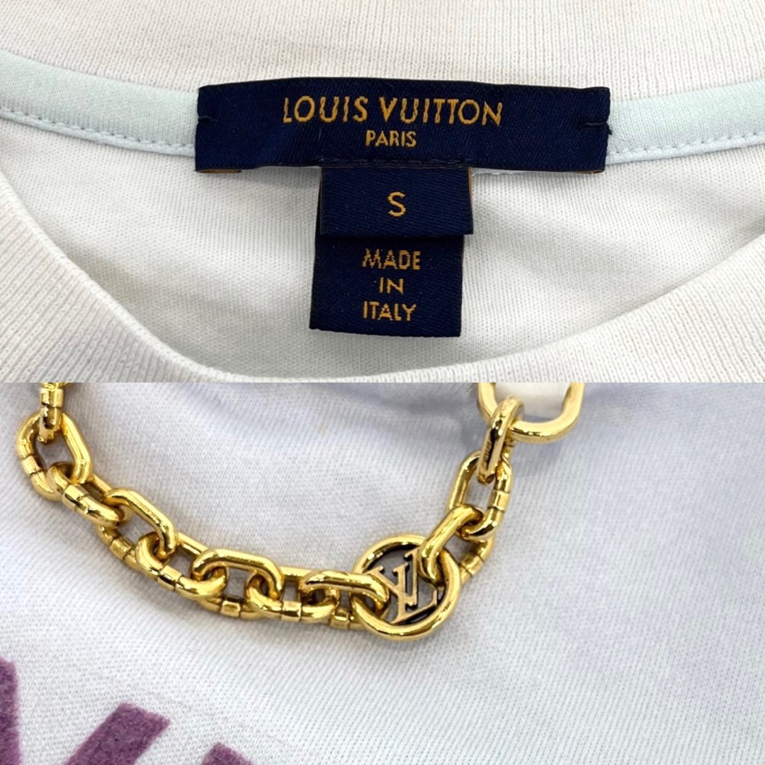 LOUIS VUITTON(ルイヴィトン)の【値下げ中】LOUIS VUITTON ルイヴィトン 半袖Ｔシャツ サンライズモノグラム パステル チェーン ロゴ 服 夏 アパレル S マルチカラー ゴールド金具 コットン    レディース 限定【中古品】 レディースのトップス(Tシャツ(半袖/袖なし))の商品写真