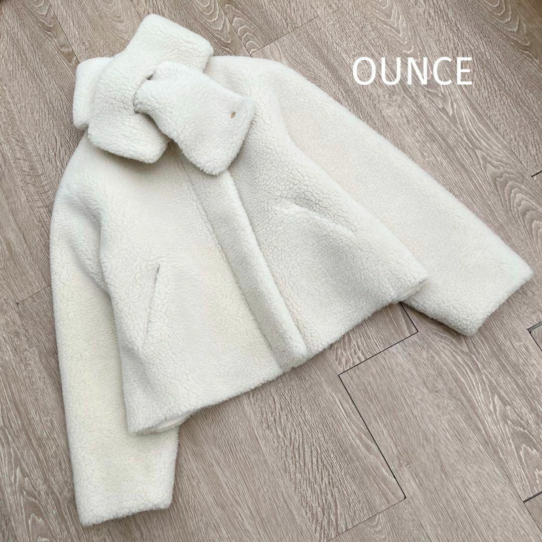 大人気♡OUNCE＊ムスタンコート マフラー付き ボアコート ノーカラー 韓国-