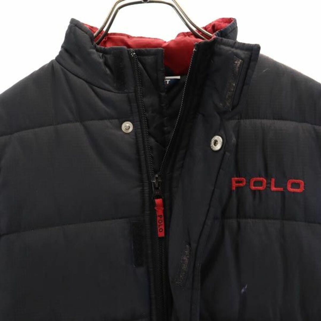 51cm肩幅ポロスポーツ 中綿ジャケット M ブラック×レッド POLO