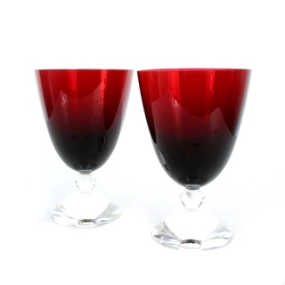 バカラ(Baccarat)のバカラ Baccarat スモールグラス 食器 2ペア ガラス 赤 (食器)