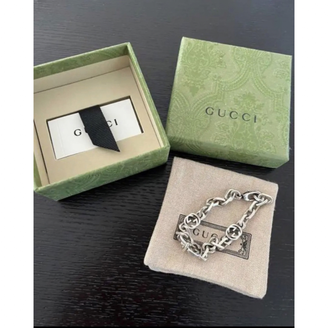 Gucci(グッチ)のGUCCI グッチ インターロッキングGシルバー ブレスレット サイズ18 メンズのアクセサリー(ブレスレット)の商品写真