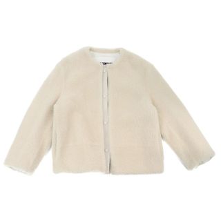 JIL SANDER ジルサンダー NEVER FADE AWAYプリントノーカラー長袖シャツ ホワイト