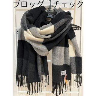 ジョンストンズ   ブロックチェック柄　カシミヤ大判ストール　美品