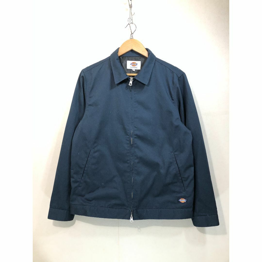 800142● Dickies ジップ ワーク ジャケット M ネイビー ディッ