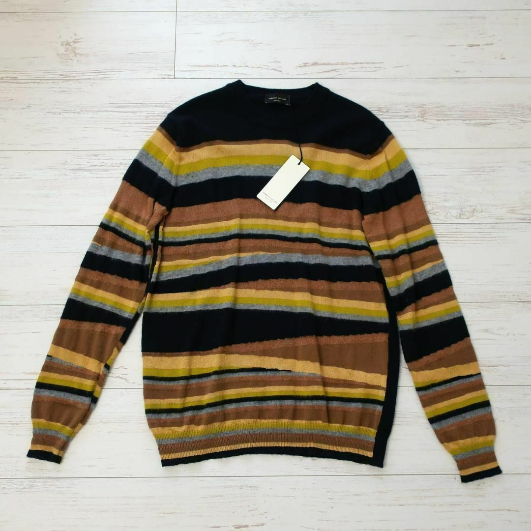 新品 ロベルトコリーナ イタリア製 マルチカラー ボーダー ウール