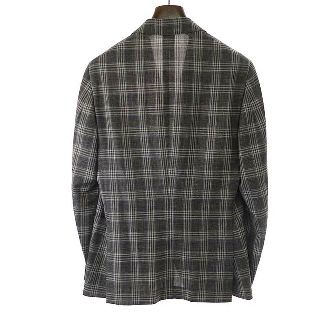 Belvest ベルベスト JACKET IN THE BOX シルクリネン混 チェックテーラードジャケット チャコールグレー系 46 Belvest ベルベスト JACKET IN THE BOX シルクリネン混 チェックテーラードジャケット チャコールグレー系 46