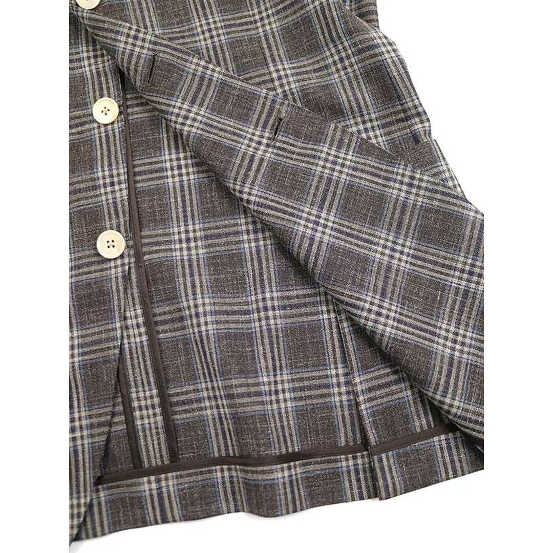 Belvest ベルベスト JACKET IN THE BOX シルクリネン混 チェックテーラードジャケット チャコールグレー系 46 Belvest ベルベスト JACKET IN THE BOX シルクリネン混 チェックテーラードジャケット チャコールグレー系 46