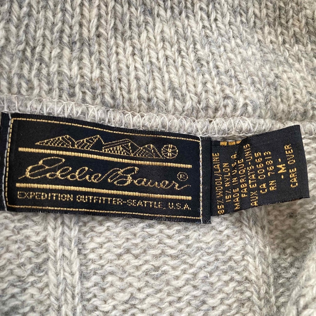 Eddie Bauer(エディーバウアー)の80s USA製 黒タグ Eddie Bauer ウールニットセーター M メンズのトップス(ニット/セーター)の商品写真