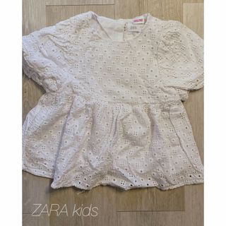 ザラキッズ(ZARA KIDS)のZARAkids 2歳 3歳 98cm 白 女の子ワンピースチュニックレース(ブラウス)