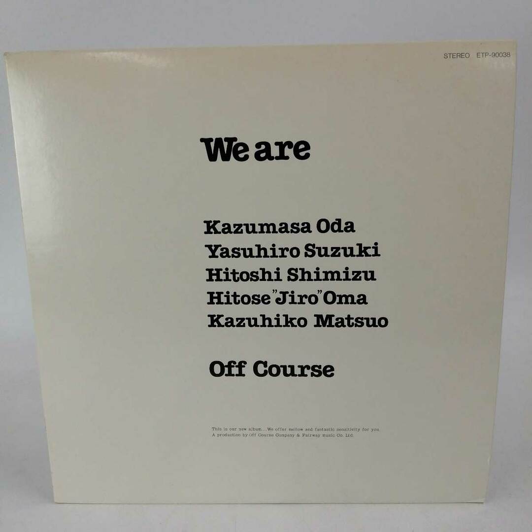 LP We are Off Course オフコース 小田和正 鈴木康博 松尾一彦 清水仁 LP We are Off Course オフコース 小田和正 鈴木康博 松尾一彦 清水仁