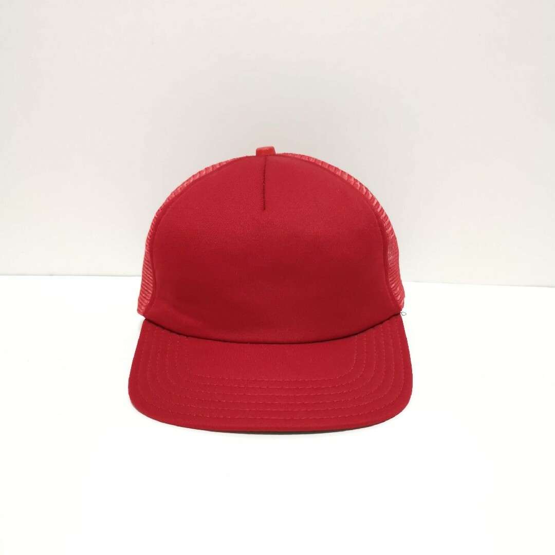 80s メッシュ CAP キャップ VINTAGE 無地 アメカジ USA製 赤